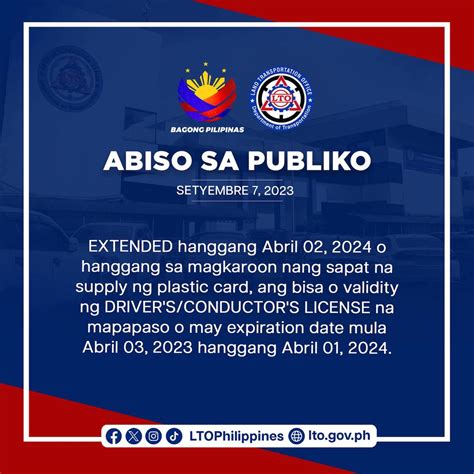 LTO registration 2023: Extension, Advisory .